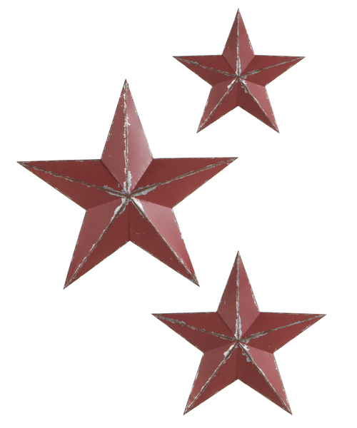 Distressed Red Star Wall Decor