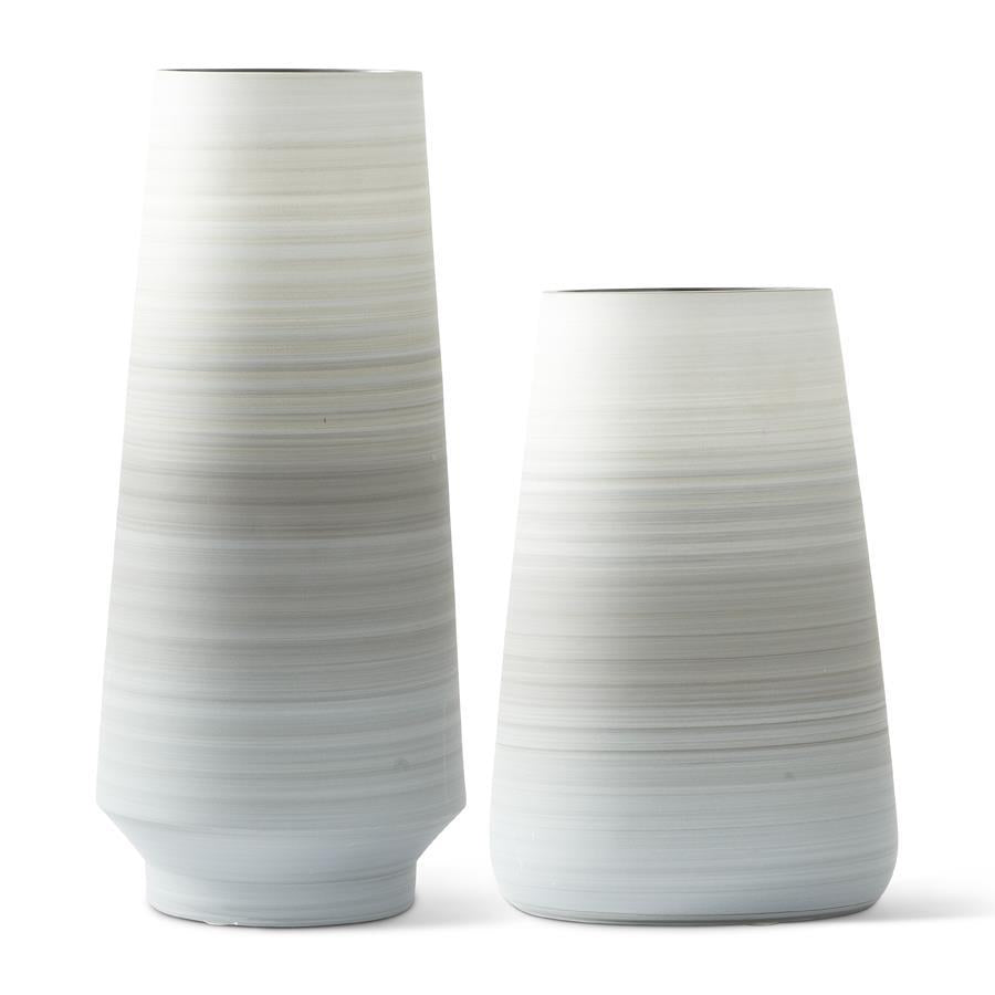 Striped Gray Ombre Vases