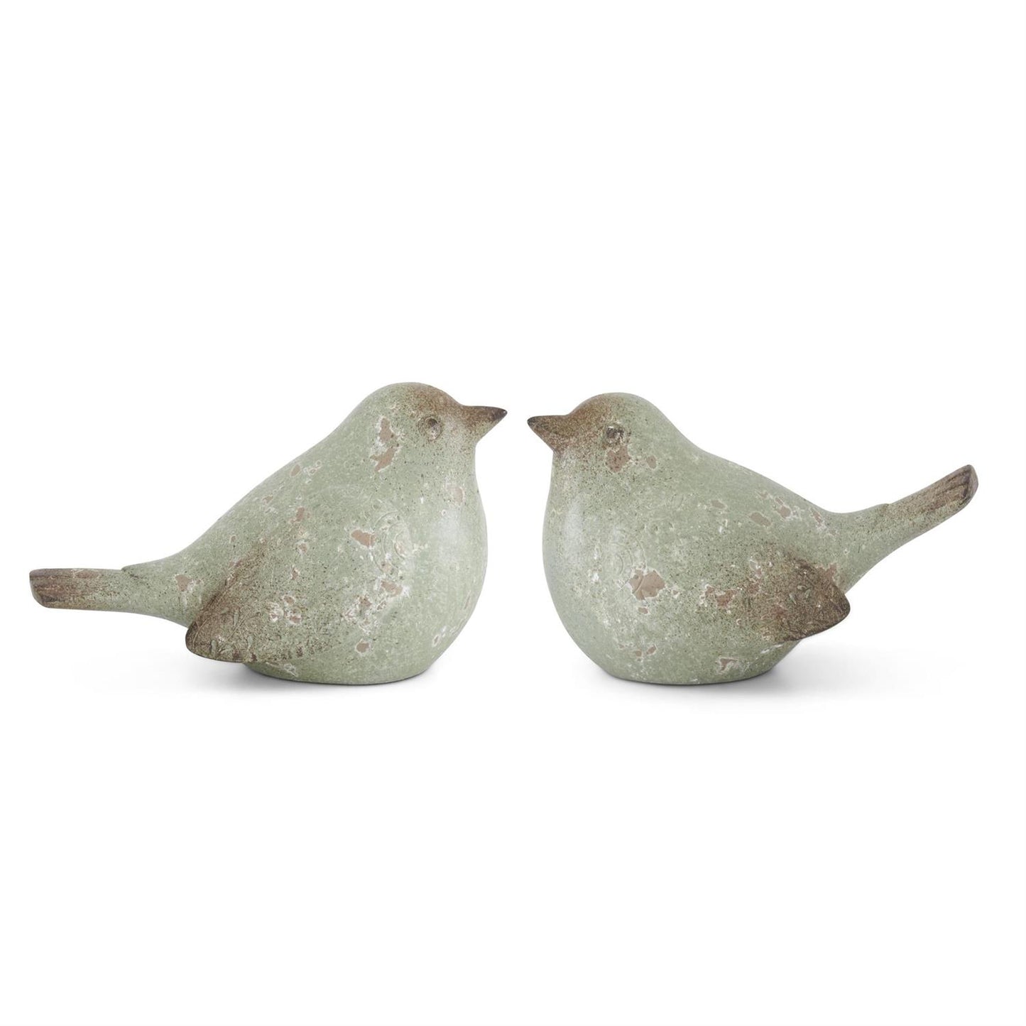 8 Inch Green Terracotta Birds