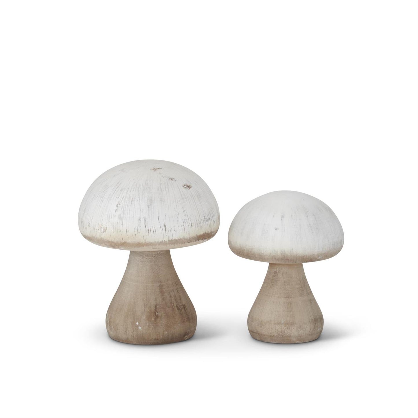 White & Natural Wood Mushrooms