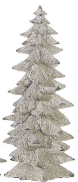9.5 White Glittered Trees