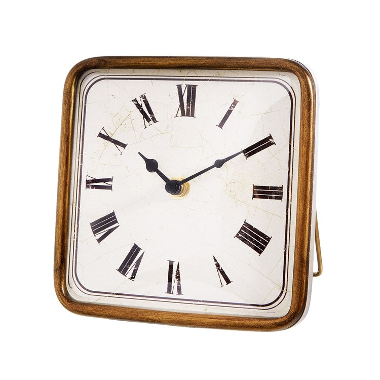 6.25 Antique Gold Square Clock