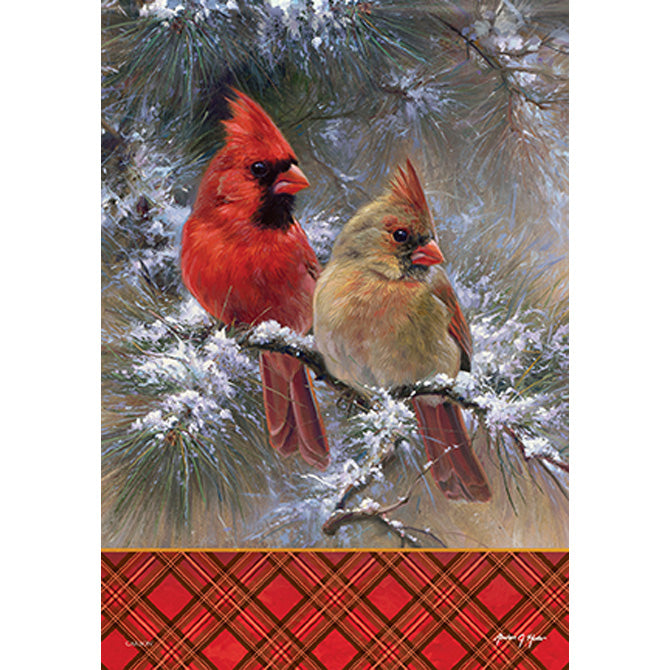 Garden Flag - Chilly Cardinals