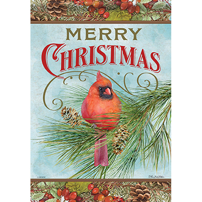 Garden Flag - Christmas Cardinal