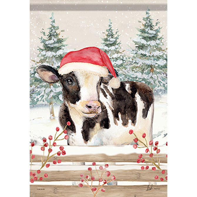 Garden Flag - Christmas Cow