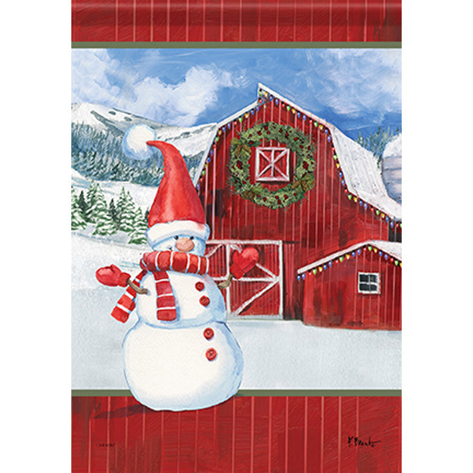 Garden Flag - Frosty Barn
