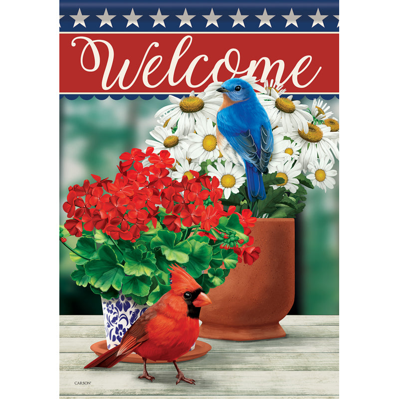 GARDEN FLAG-RED WHITE & BLUE