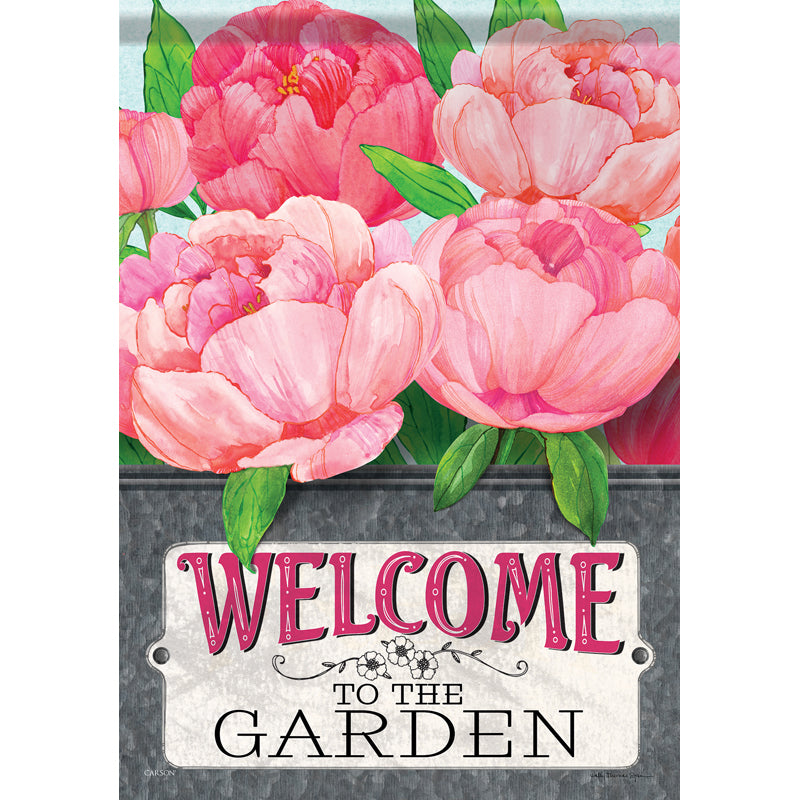 GARDEN FLAG-PINK FLORAL GARD