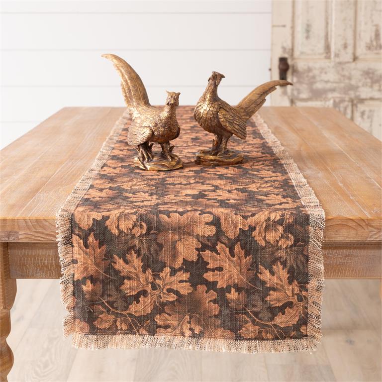 Reversible Table Runner - Fall Leaves And Pumpkins