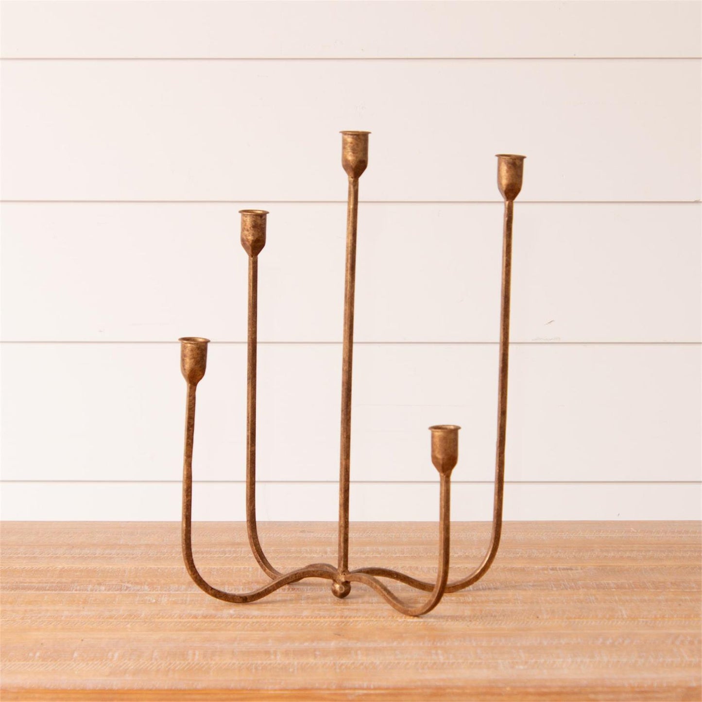 Hand Forged Metal Candelabra, Brass