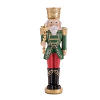 Royal Green & Gold Nutcracker Soldier Figurine – Classic Holiday Décor