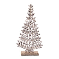 Golden Jewel Leaf Elegance Christmas Tree Sculpture