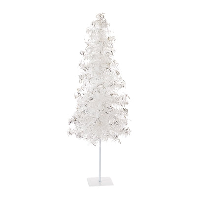 Elegant White Tinsel Christmas Tree