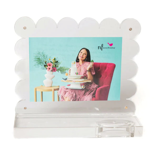clearly a-nora-ble scalloped acrylic frame- Nora Fleming Pinstripes