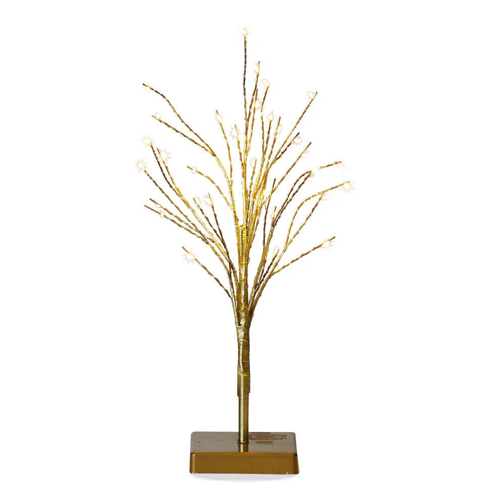 Glint Led Tree Short Gold