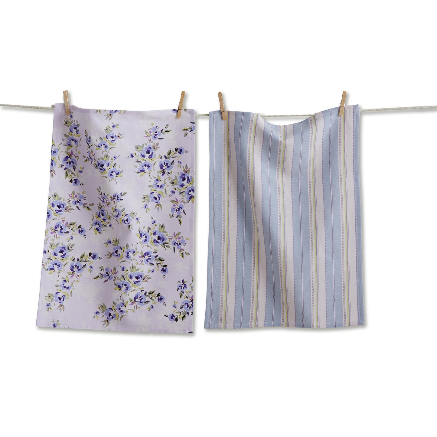 LAVENDER FLORAL DISHTOWEL S/2