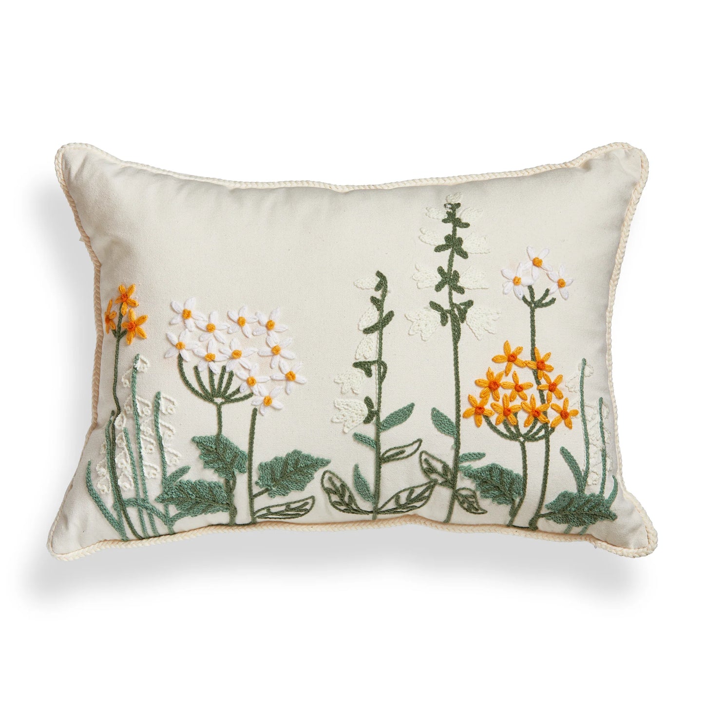Cozy Cocoon Emb Flowers Lumbar Pillow
