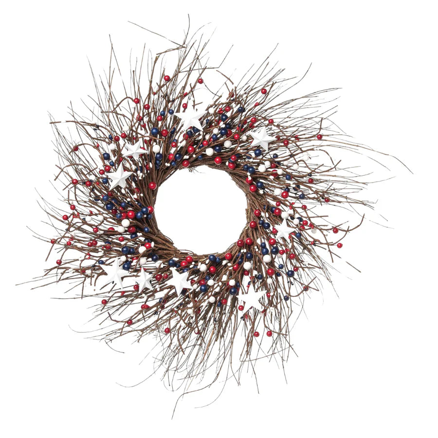 American Twigs and Stars Wreath
