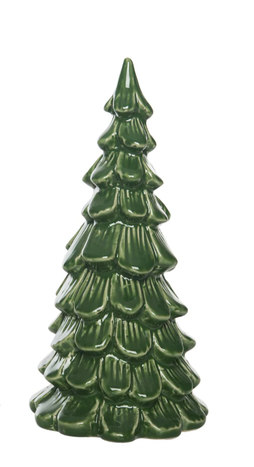 Lg Cer Iridescent Tree Decor 2 Asst