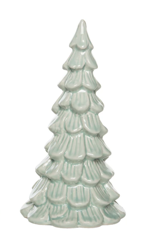 Md Cer Iridescent Tree Decor 2 Asst