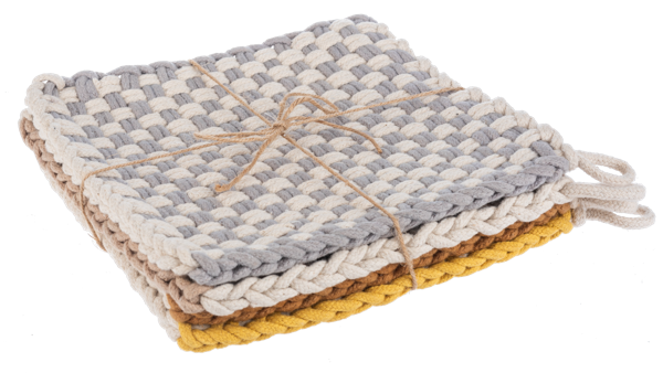 Cotton Crochet Autumn Check Pot Holder
