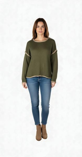 Contrast Trim Sweater