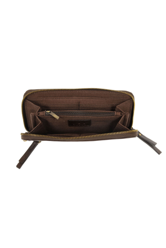 Dark Oak Chloe Zip Around Wallet/Wristlet