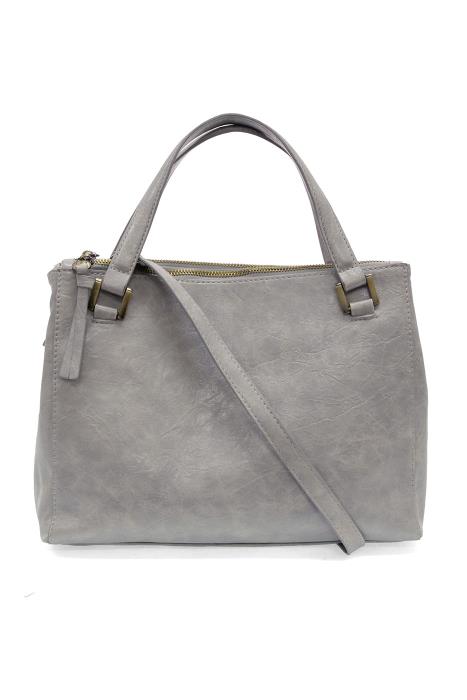 Cloudy Grey Shawna Triple Zip Satchel Crossbody