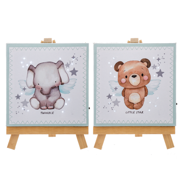LED Light Up Canvas w/Easel - Little Star & Twinkle