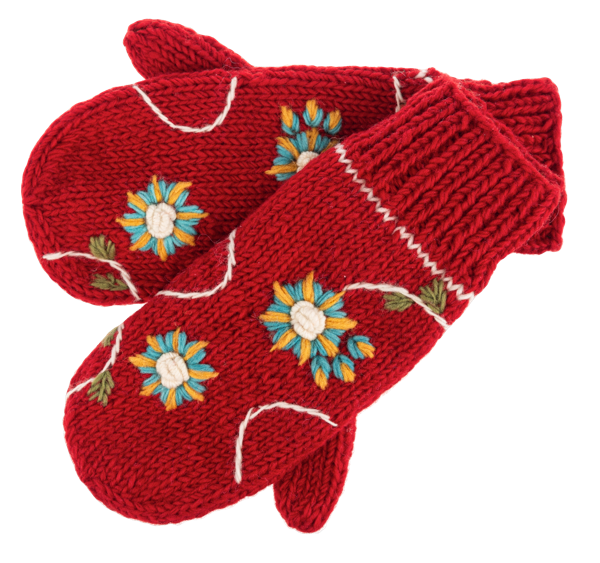 Embroidered Spruce Mitten Pairs