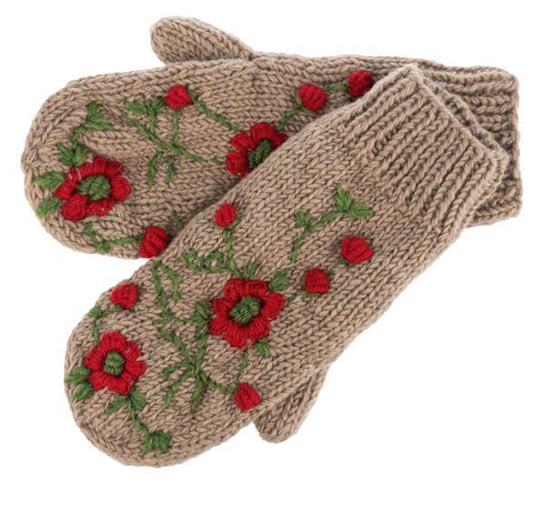 Embroidered Spruce Mitten Pairs