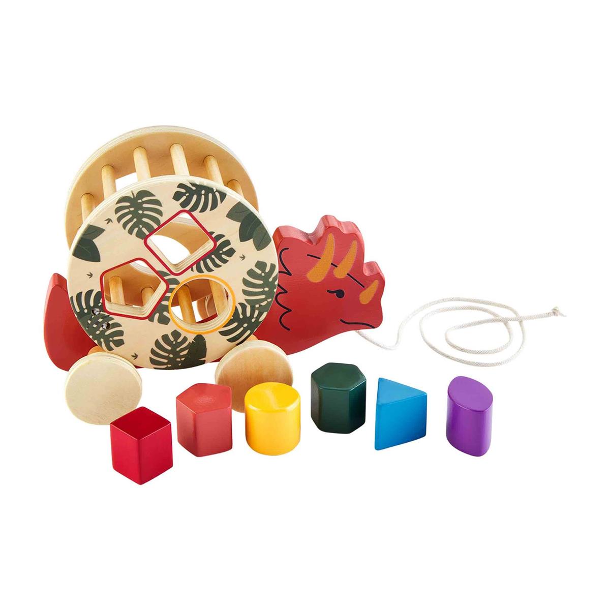 ORANGE WOOD DINO SHAPE SORTER