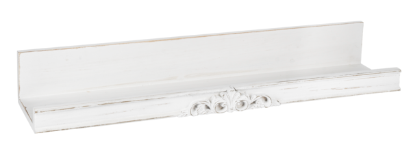 Whitewash Carved Scroll Wall Shelf