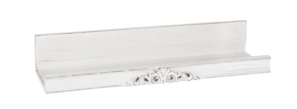 Whitewash Carved Scroll Wall Shelf