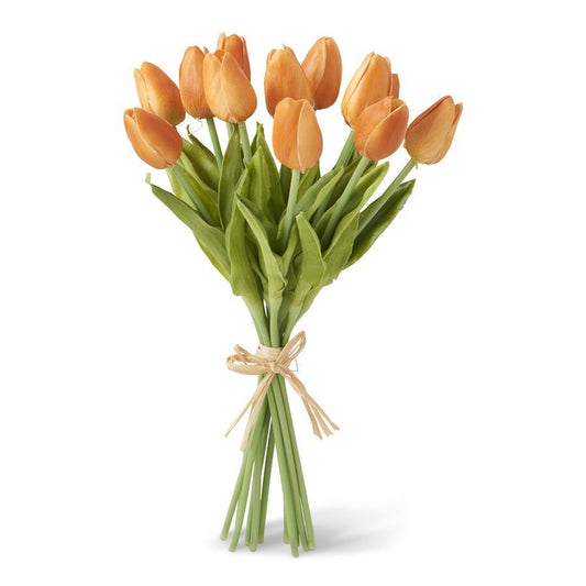 13 Inch Orange Real Touch Mini Tulip Bundle (12 Stems)