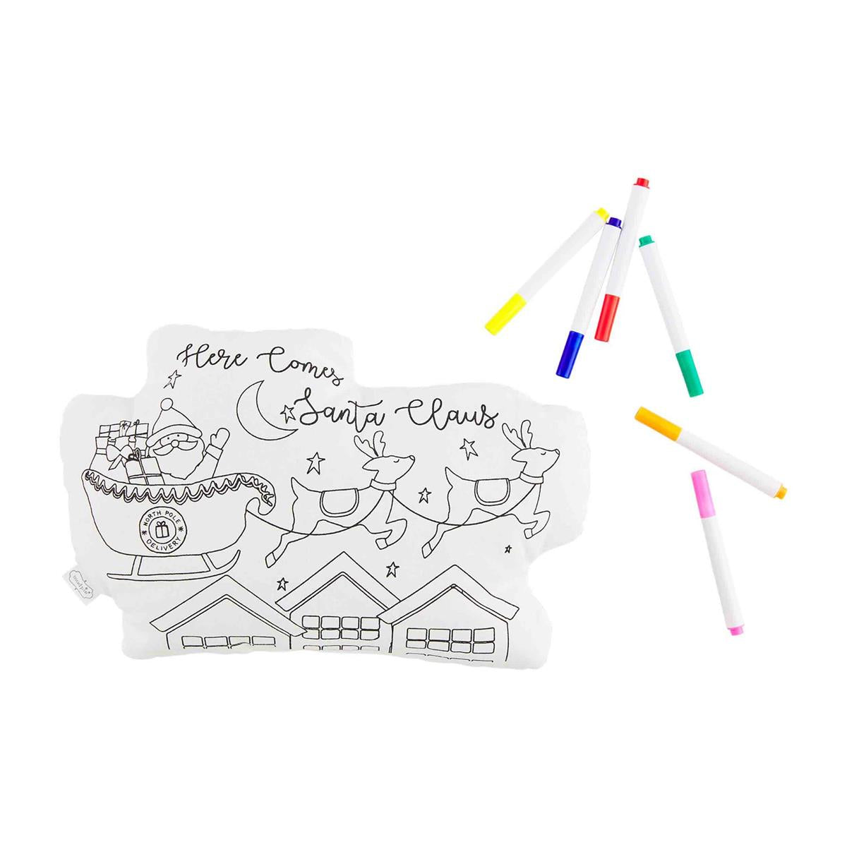 Childrens Christmas DOODLE PILLOW