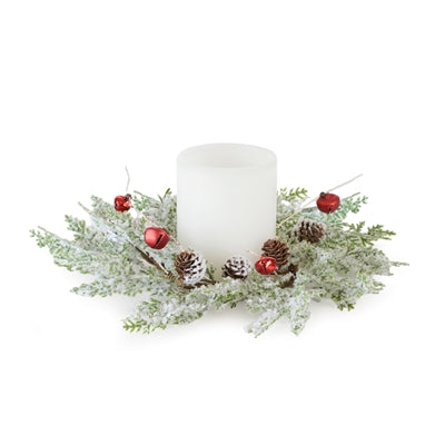 Pine w/Bells Candle Ring