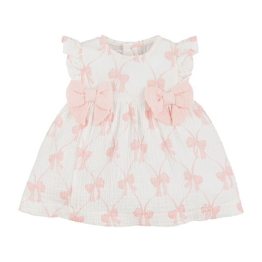 BOW PRINTED BABY DRESS