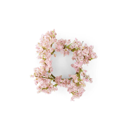 10 Inch Pink Wild Blossom Candle Ring
