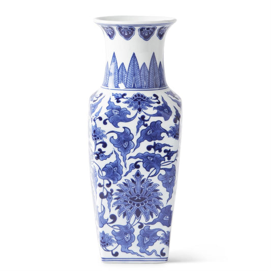 14 Inch Porcelain Blue & White Chinoiserie Square Va