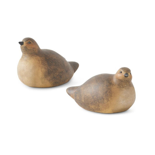 SMOOTH NATURAL BROWN RESIN QUAILS