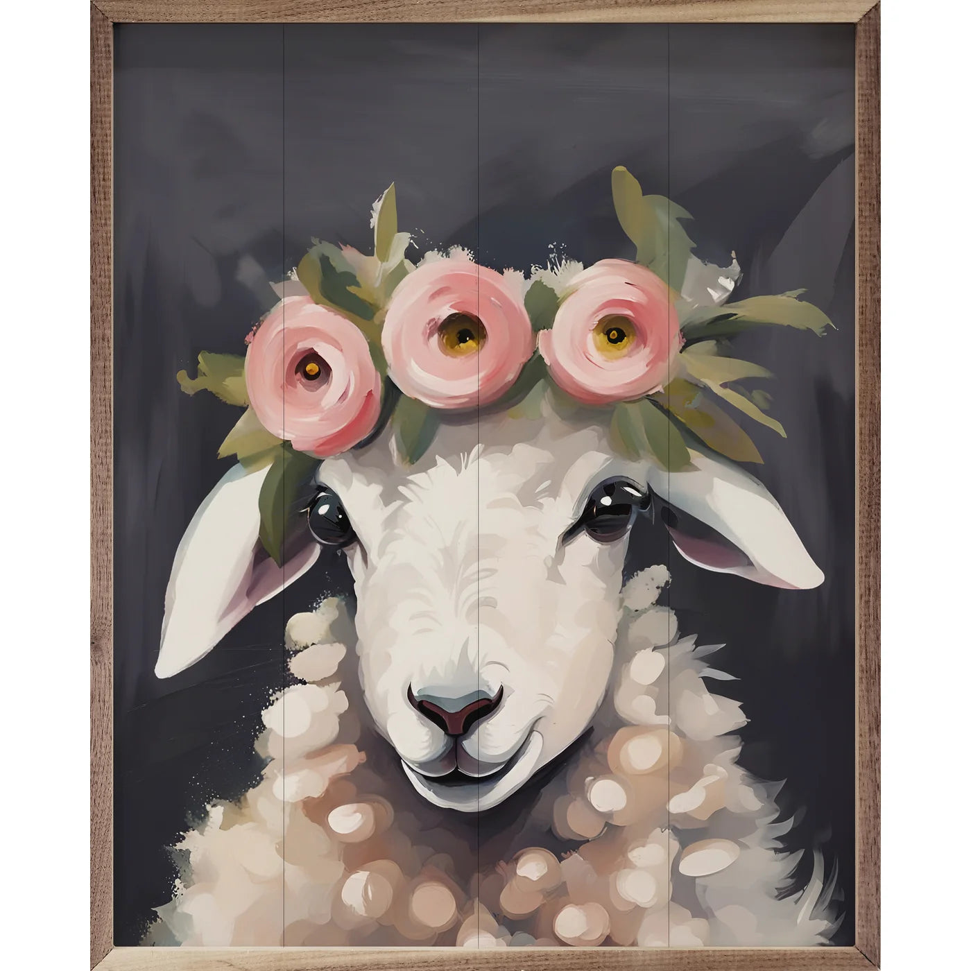 Sheep With Flower Crown Black