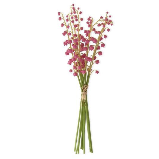 17 Inch Mauve Real Touch Lily of The Valley Bundle (9 Stems)