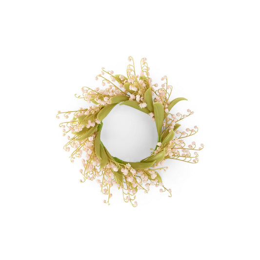 11 Inch Pink Real Touch Lily of The Valley Candle wreath