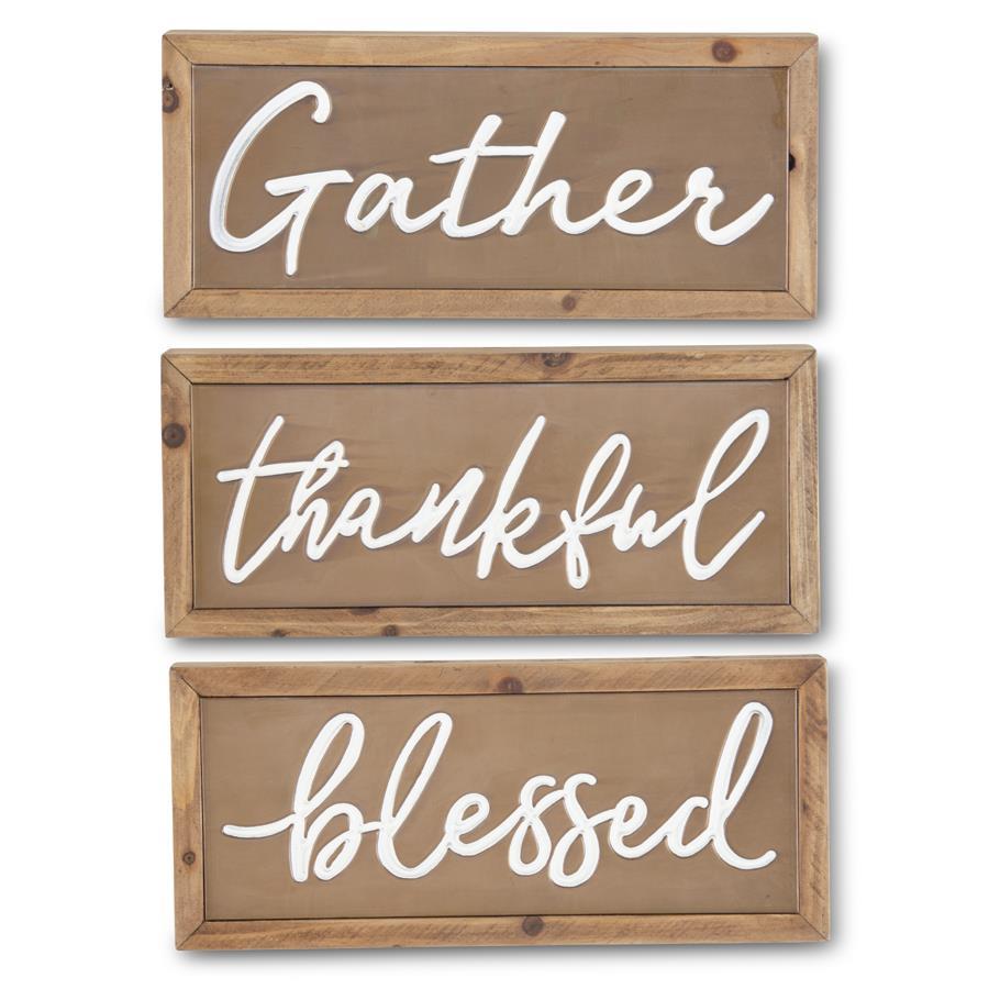 11.5 Inch Copper Wall Signs w/Wood Frame
