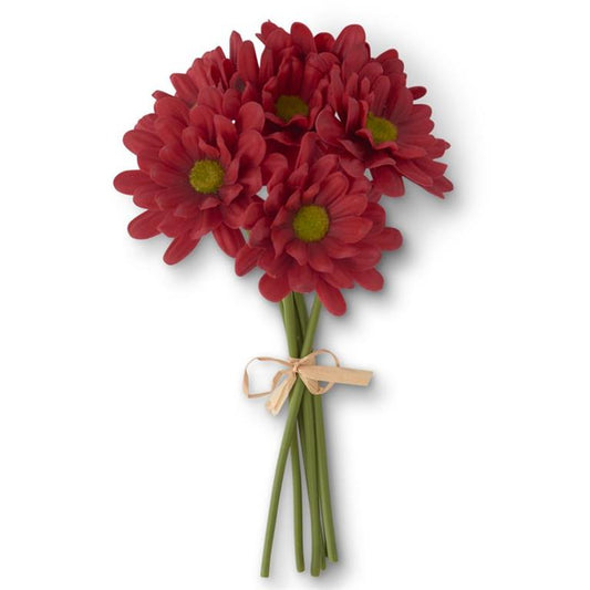 10 Inch Red Real Touch Daisy Bundle (6 Stem)