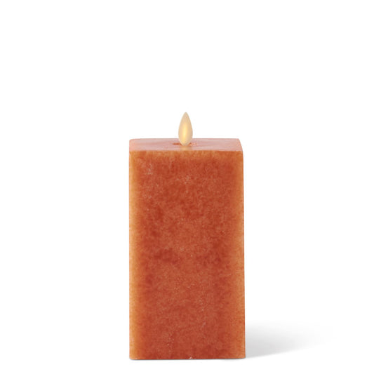 3 x 6.5 Inch Orange Wax Indoor Square Luminara Candle Remote Ready