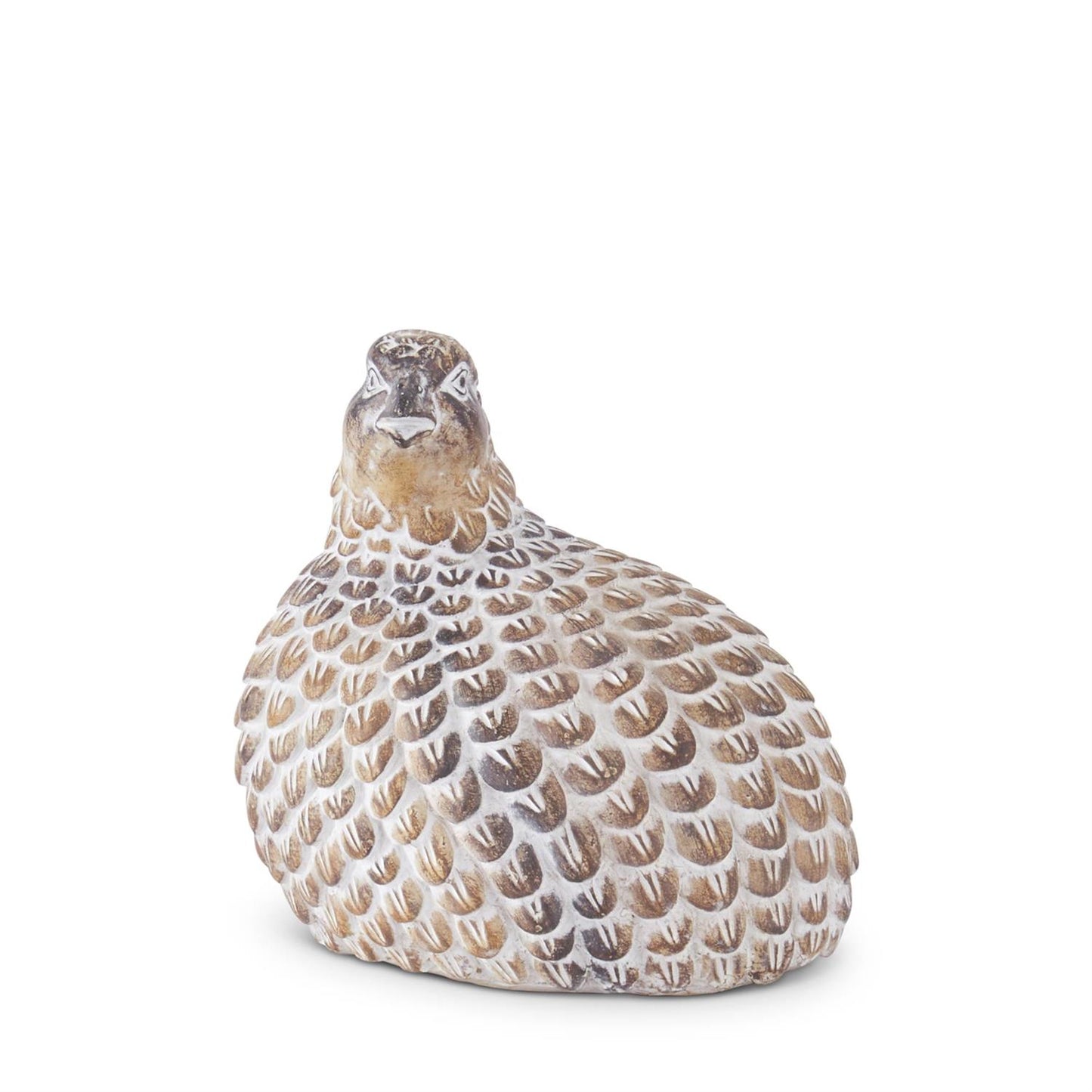 6.25 TAN WHITEWASHED RESIN QUAIL
