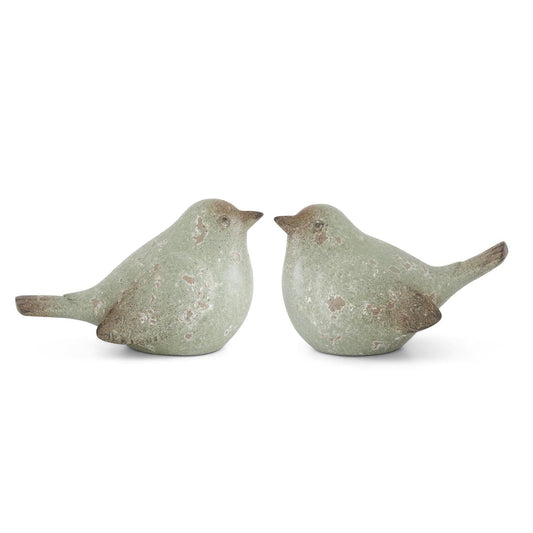 8 Inch Green Terracotta Birds