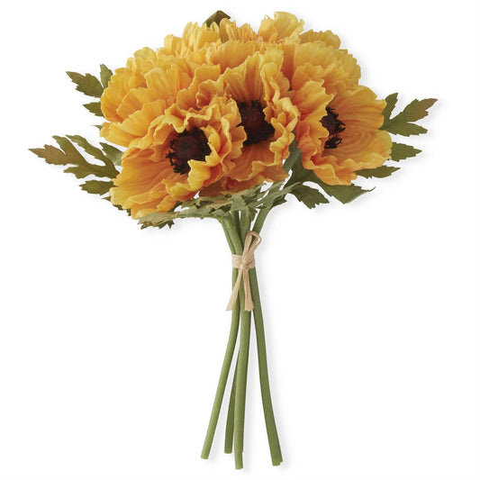 12.5 Inch Yellow Real Touch Poppy Bundle